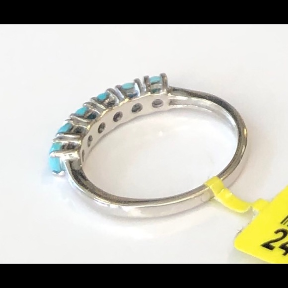 Sleeping Beauty Turquoise Silver Ring Sz7 - Picture 6 of 7